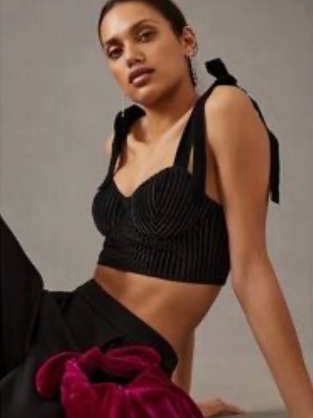 By Anthropologie Velvet Corset Size Large